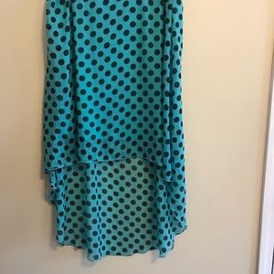 Black and Blue High Low Skirt